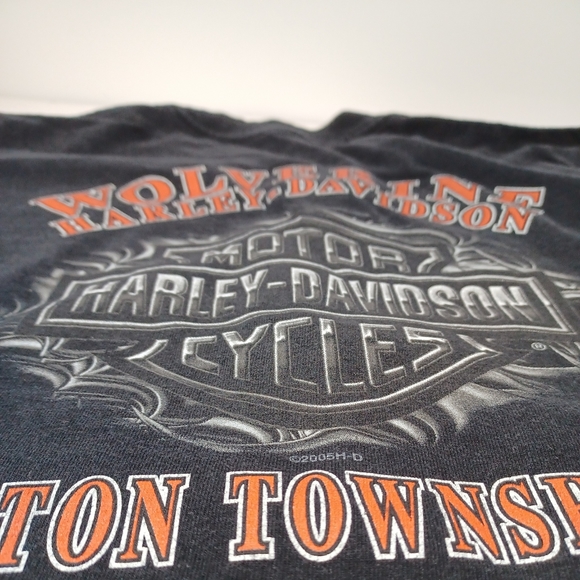 Harley Davidson Genuine 1909 V-Twin Black Mens Large 2005 Biker Wolverine NO TAG - Picture 10 of 11